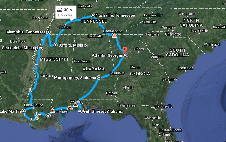 Preparativos. - Deep South: Alabama - Louisiana - Mississippi - Tennessee (1)