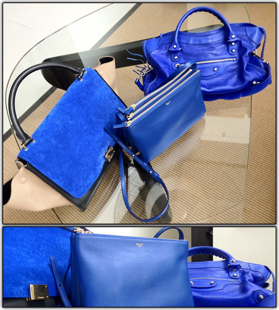 celine shoes and bags - celine royal blue trio