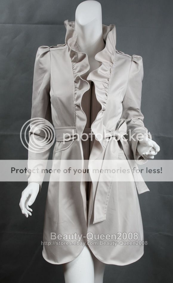 NWT RUFFLED&PLEATED Trench Coat/Dress Clinton Jacket sz  