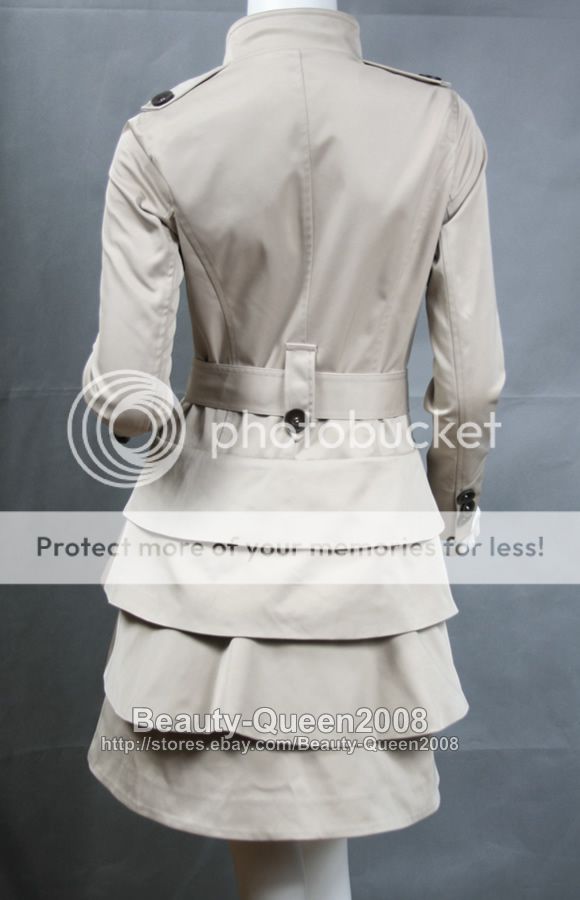 Tiered Trench Coat Jacket Two Paths Beige 6/8/10/12/14  