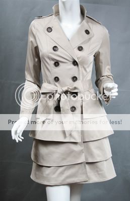 TIERED Trench Coat/Dress Two Paths Jacket Long Belt NWT  