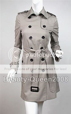 Military Trench Coat Jacket Dress Long Blouse Tunic Top  