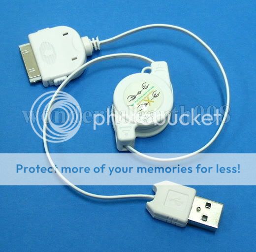 2x New Retractable USB Cable for Apple iPhone iPod  